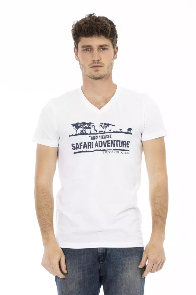 Trussardi Action White Cotton Men T-Shirt