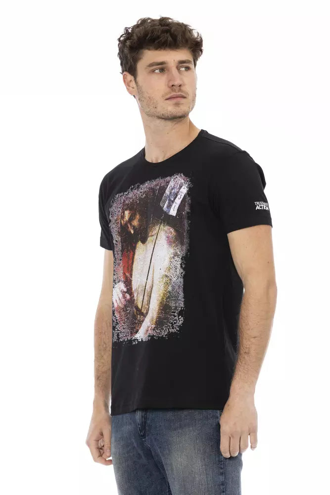 Trussardi Action Black Cotton Men T-Shirt