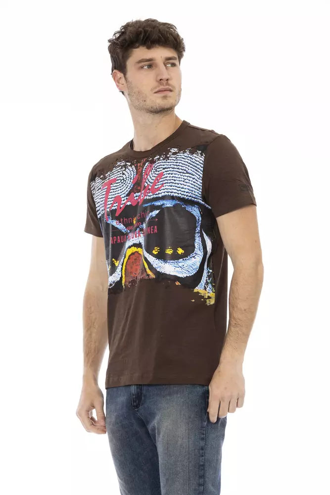 Trussardi Action "Brown Cotton Men T-Shirt"