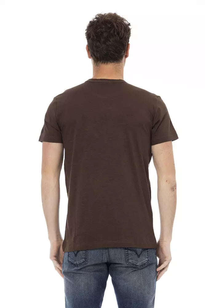 Trussardi Action "Brown Cotton Men T-Shirt"