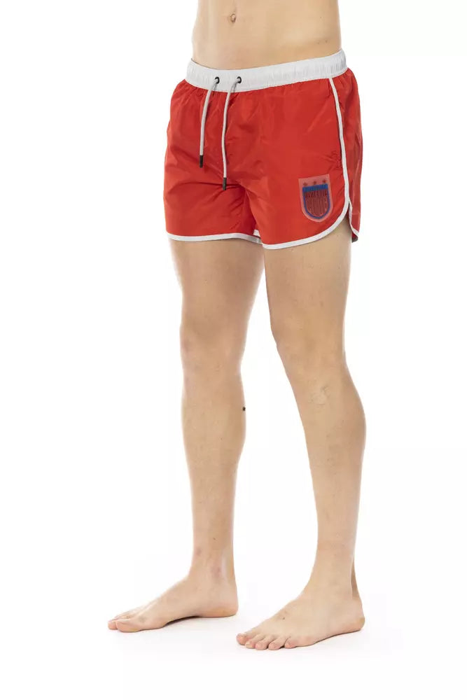 Bikkembergs Red Polyester Men Swim Short