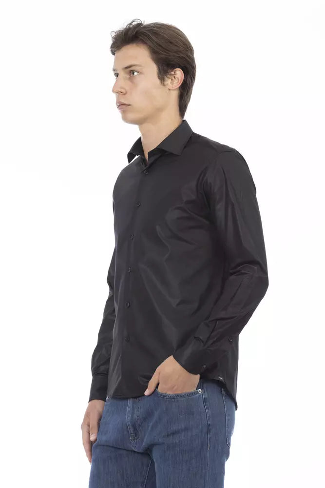 Baldinini Trend Black Polyester Men's Shirt