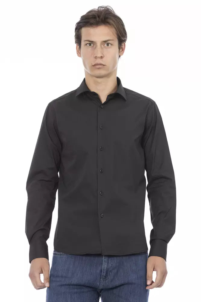 Baldinini Trend Gray Cotton Men Shirt