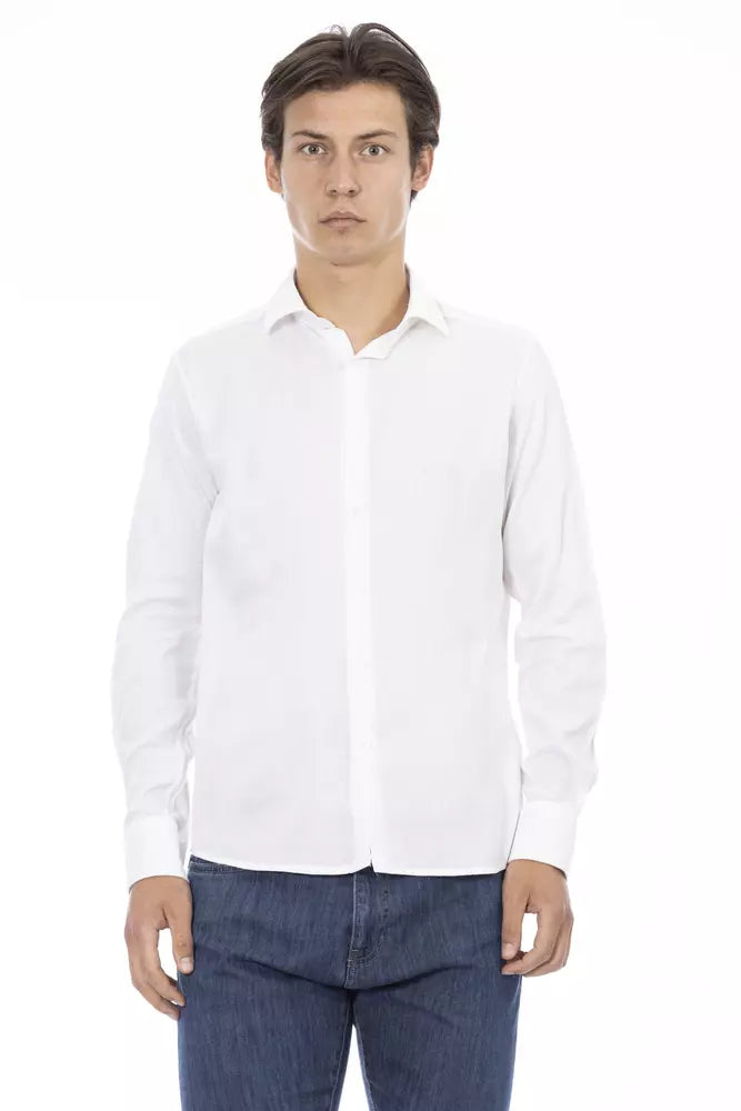 Baldinini Trend White Cotton Men Shirt