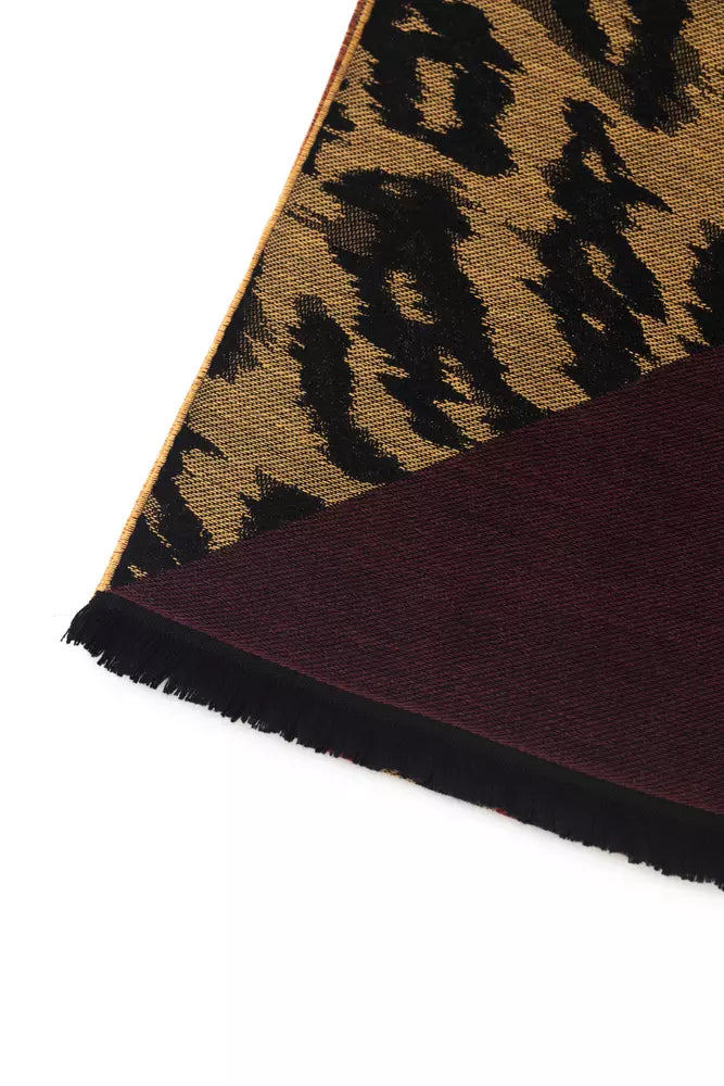 Cavalli Class Brown Wool Men Scarf