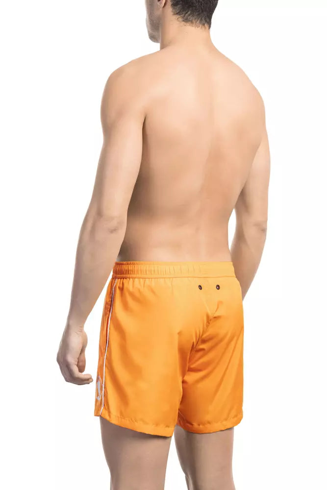 Bikkembergs Orange Polyester Mens Swim Short