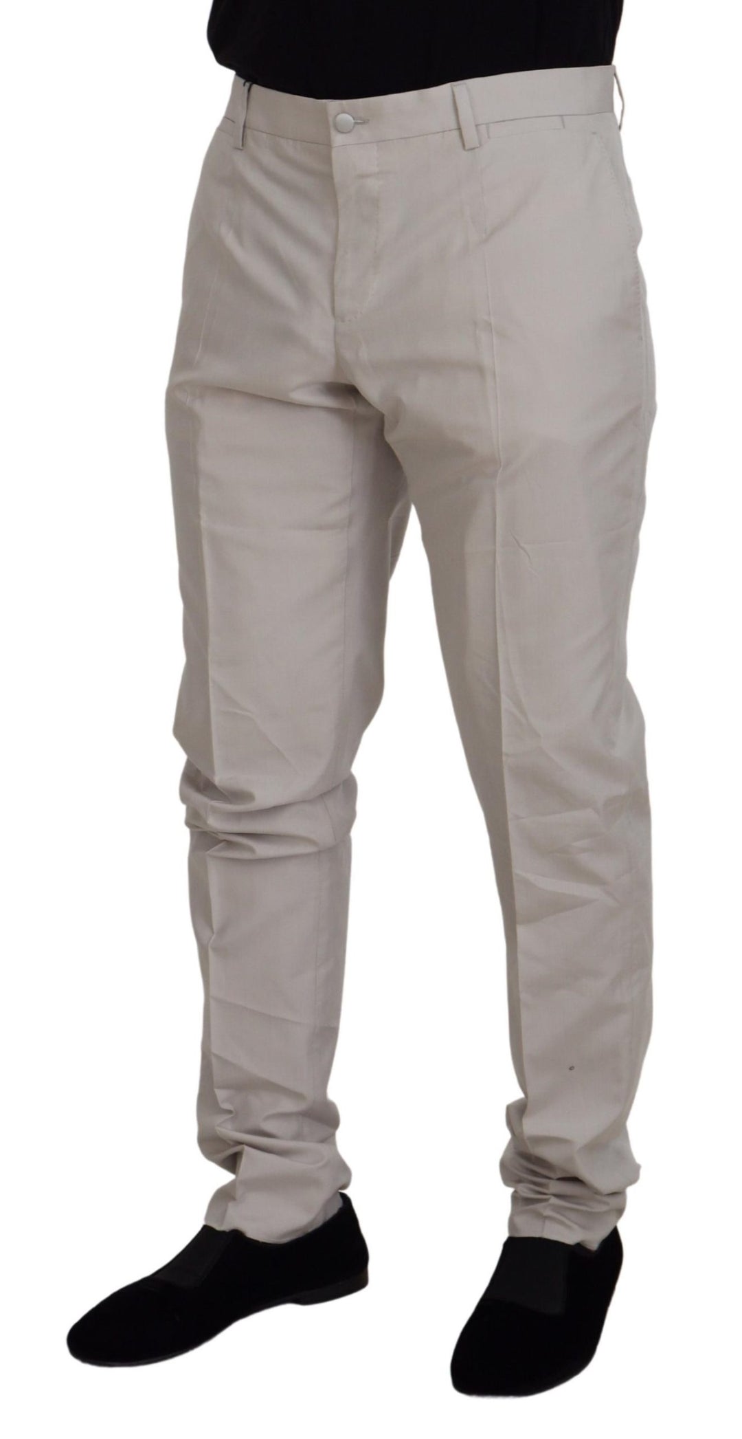 Dolce & Gabbana Elegant Off White Silk Blend Trousers