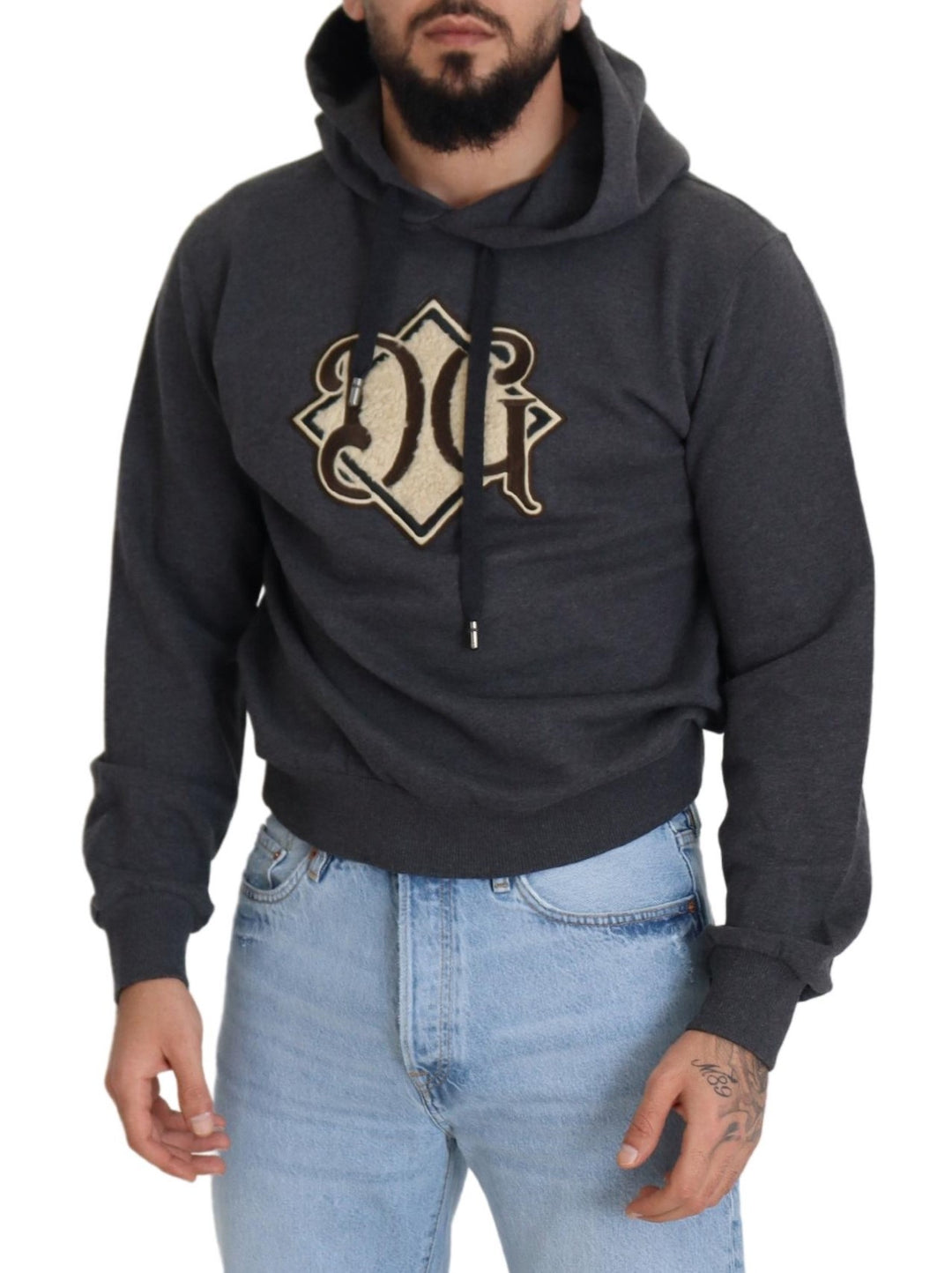 Dolce & Gabbana Elegant Grey Cotton Hooded Sweatshirt