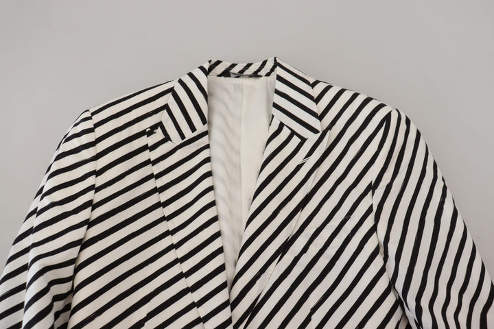 Dolce & Gabbana Elegant White Striped Single Breasted Blazer