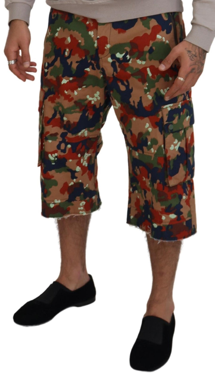 Dolce & Gabbana Italian Designer Multicolor Cargo Shorts