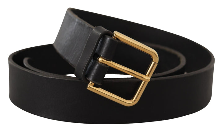 Dolce & Gabbana Elegant Leather Belt with Metal Buckle