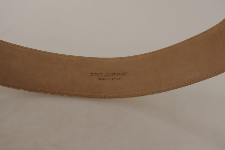 Dolce & Gabbana Elegant Leather Belt with Logo Buckle