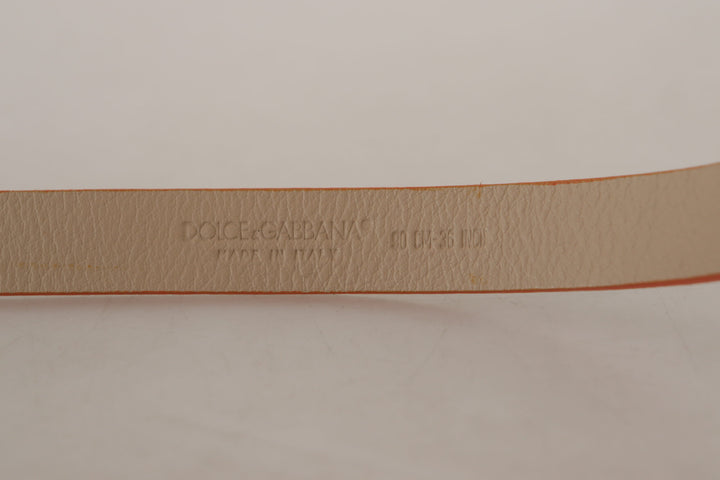 Dolce & Gabbana Elegant Nude Suede Belt with Logo Buckle