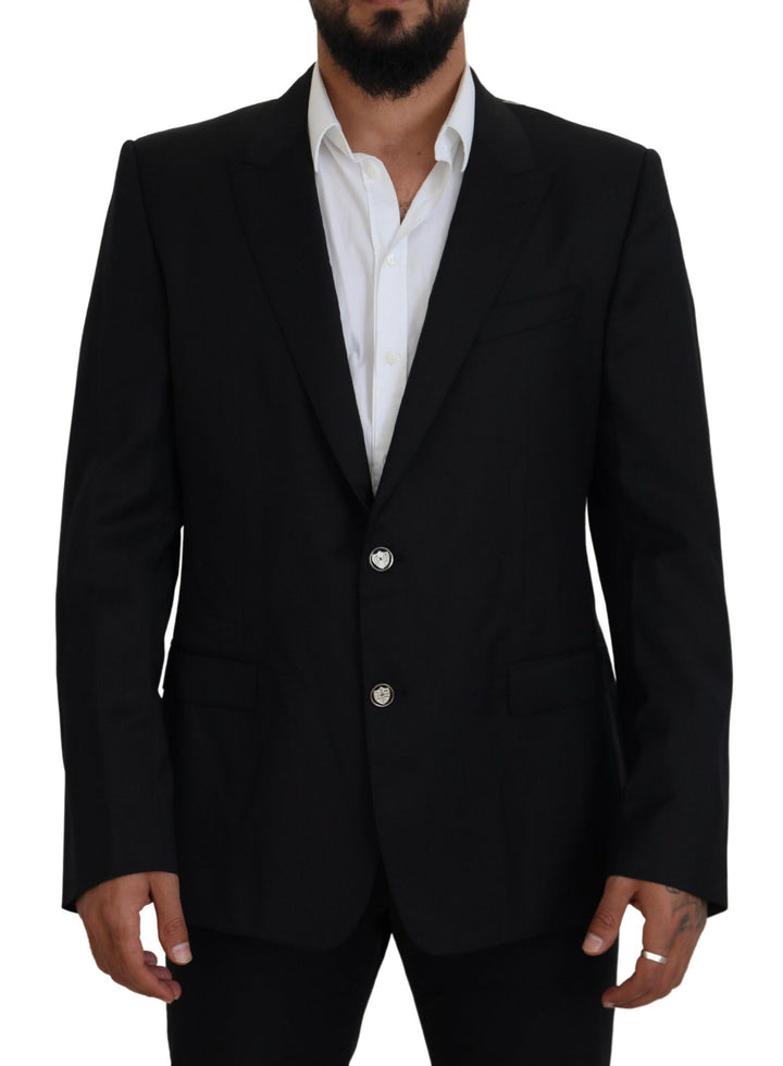 Dolce & Gabbana Elegant Black Martini Wool Blazer