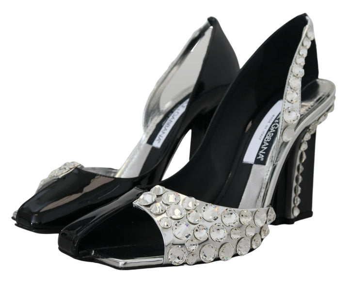 Dolce & Gabbana Elegant Crystals Embellished Leather Pumps