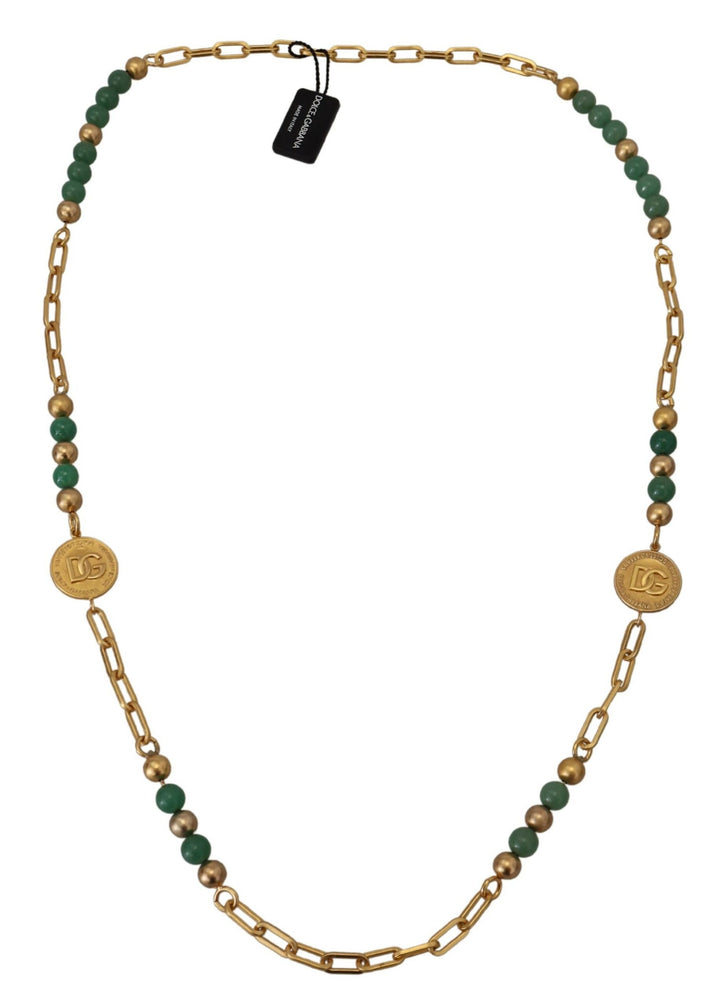 Dolce & Gabbana Elegant Gold-Plated Gemstone Necklace