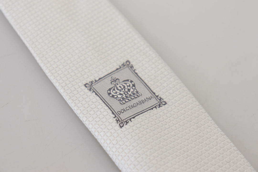 Dolce & Gabbana Elegant Off White Silk Tie