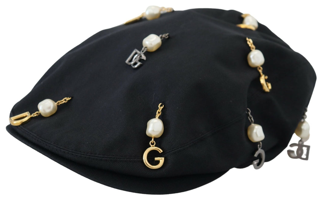 Dolce & Gabbana Elegant Black Cotton Newsboy Hat