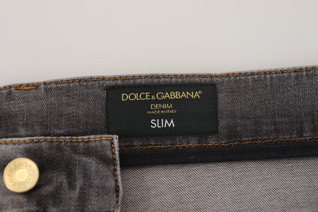 Dolce & Gabbana Elegant Gray Slim Fit Denim Jeans