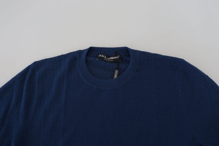 Dolce & Gabbana Elegant Blue Cashmere-Silk Men's Pullover