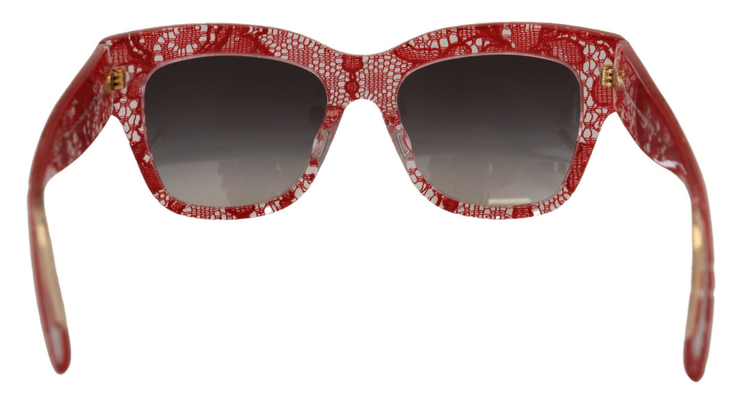 Dolce & Gabbana Elegant Red Lace Detail Sunglasses