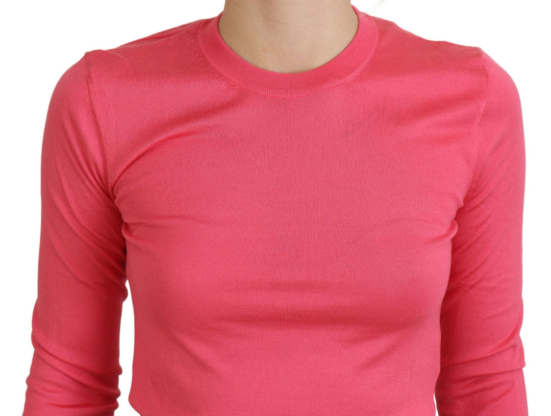 Dolce & Gabbana Elegant Pink Cropped Crewneck Sweater