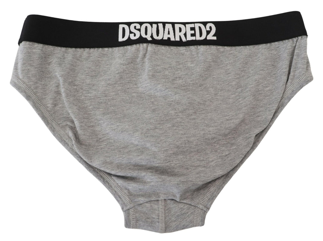 Dsquared² Elegant Gray Cotton Stretch Briefs