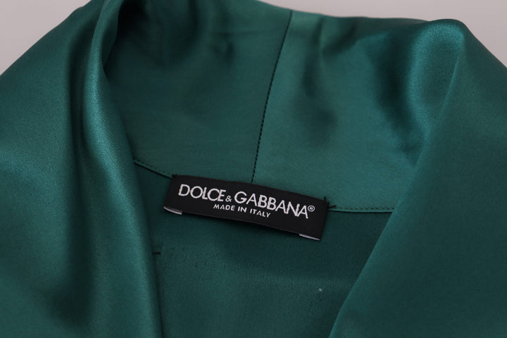 Dolce & Gabbana Elegant Silk Robe in Lush Green