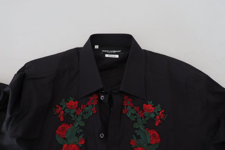 Dolce & Gabbana Elegant Floral Embroidered Cotton Shirt