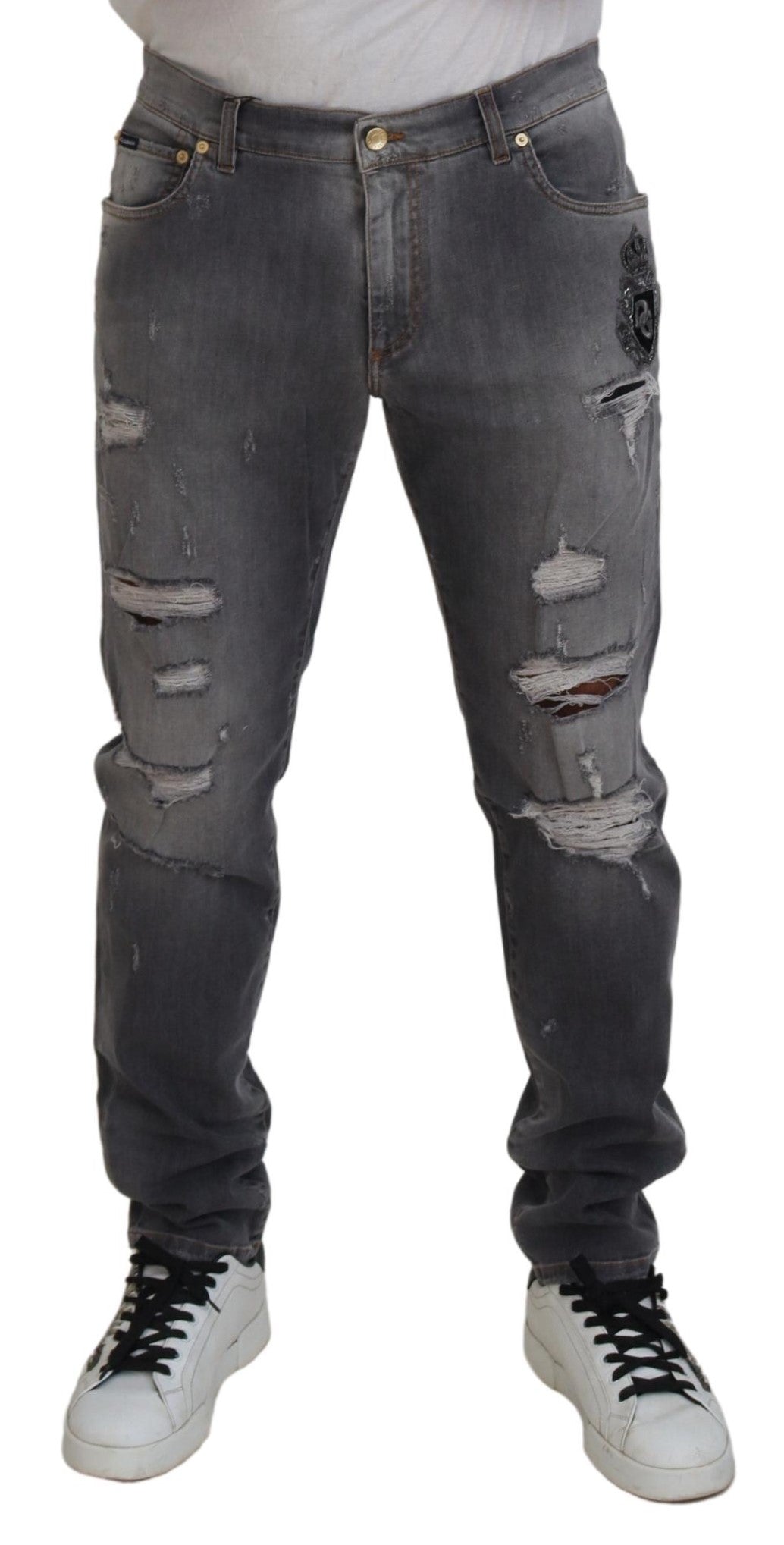 Dolce & Gabbana Elegant Gray Skinny Denim Jeans