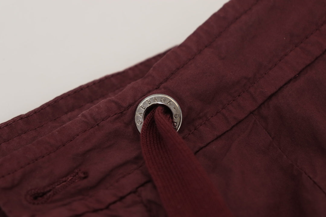 Dolce & Gabbana Elegant Burgundy Cotton Jogger Pants