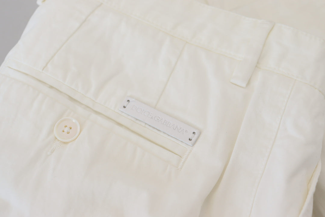 Dolce & Gabbana Elegant White Cotton Chino Pants