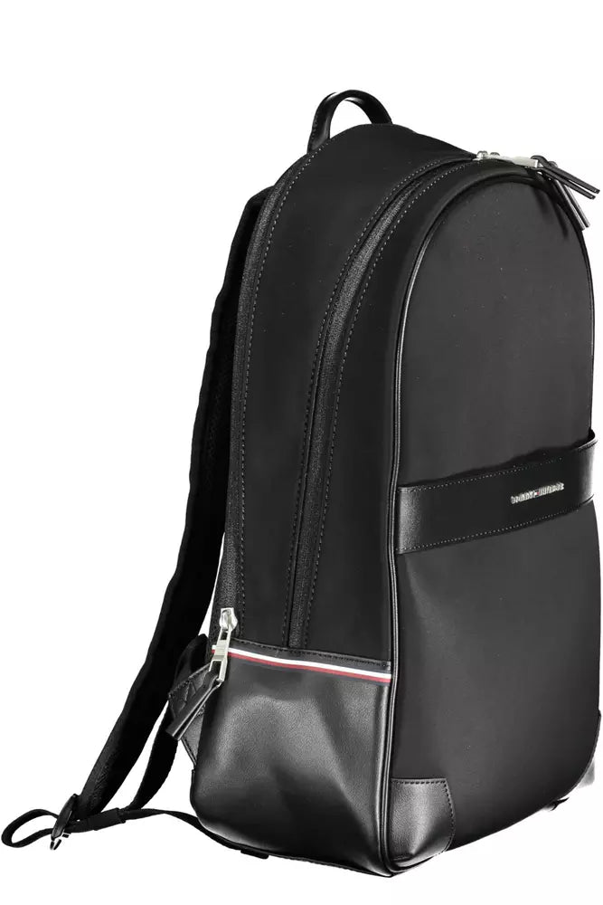 Tommy Hilfiger Black Polyethylene Men Backpack