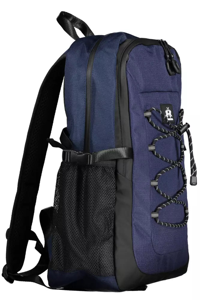 La Martina Blue Polyester Men Backpack