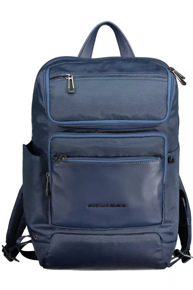 Piquadro Blue Recycled Polyester Men Backpack