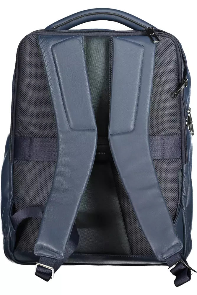 Piquadro Blue Leather Men Backpack