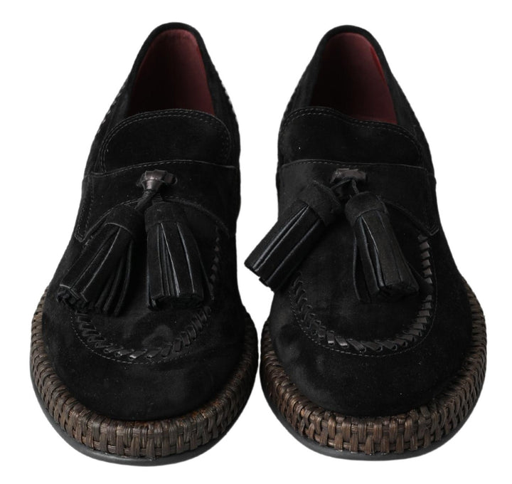 Dolce & Gabbana Chic Black Suede Espadrille Sneakers