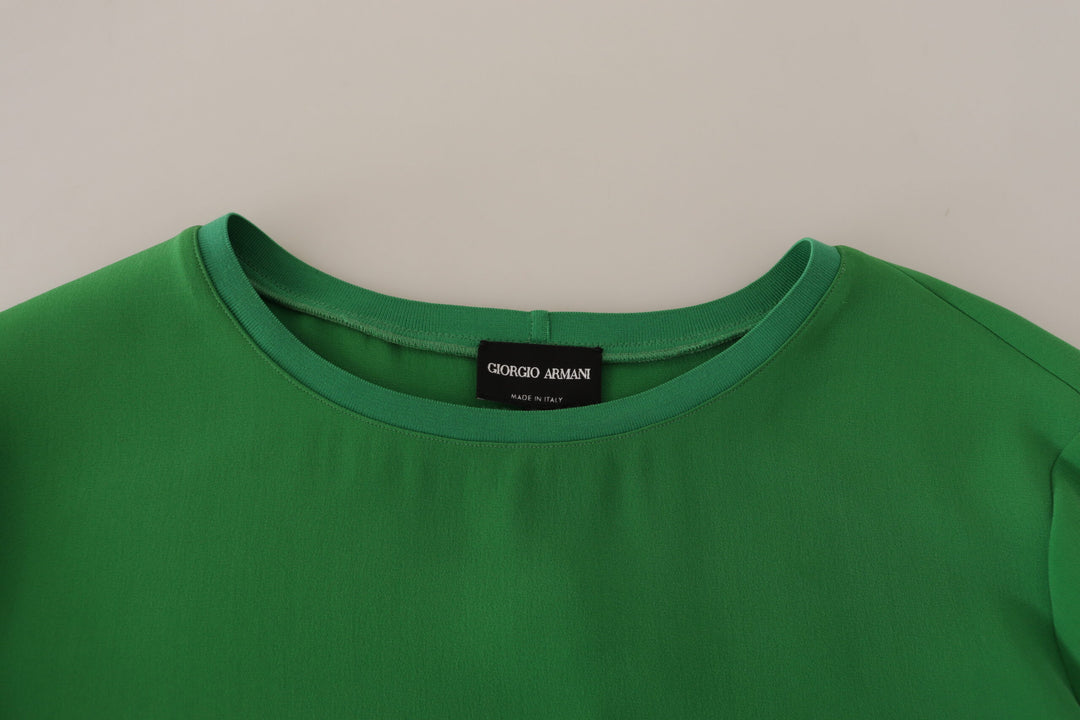 Armani Elegant Silk Long Sleeve Sweater in Lush Green