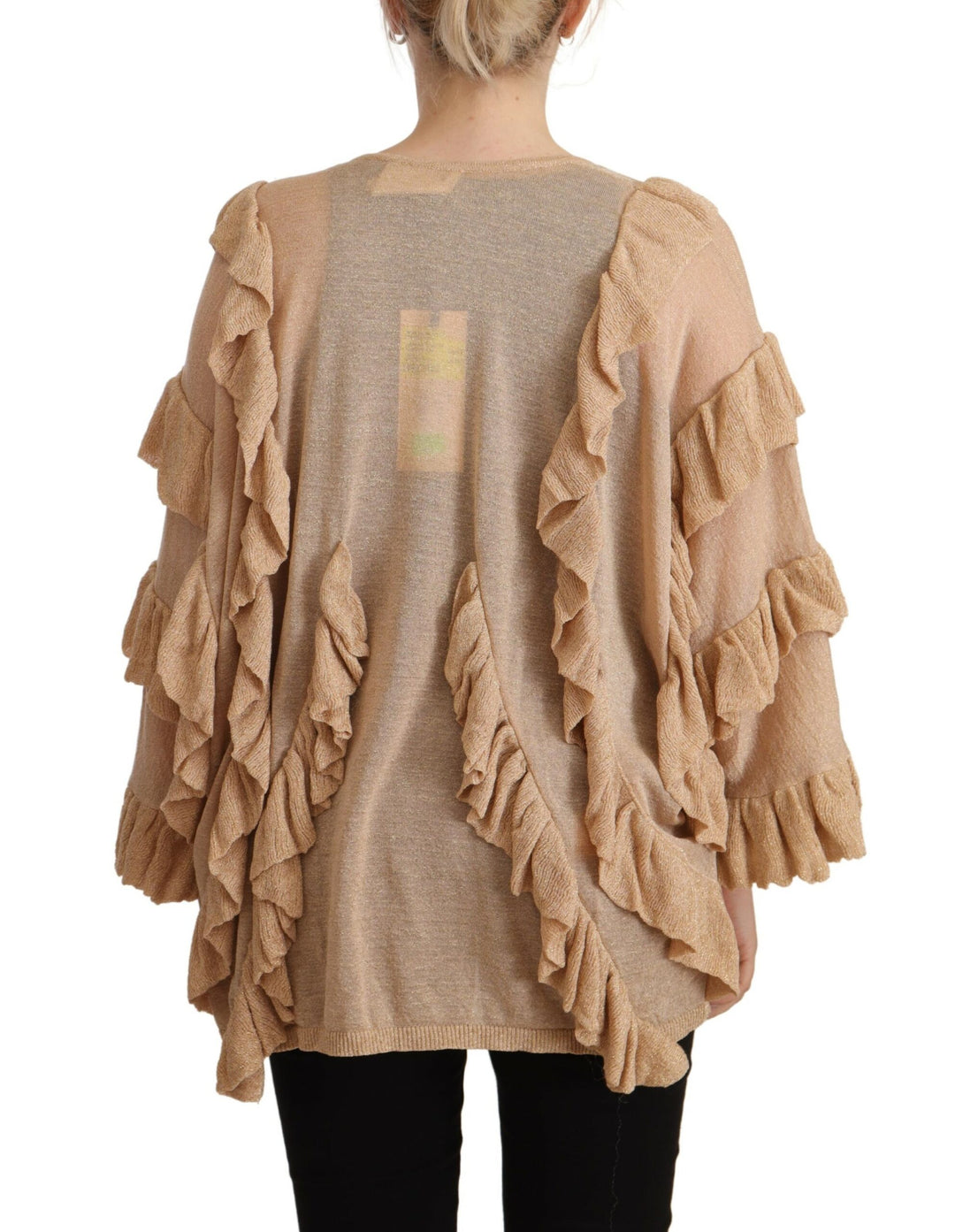 Aniye By Chic Beige Long Sleeve Open Front Cardigan