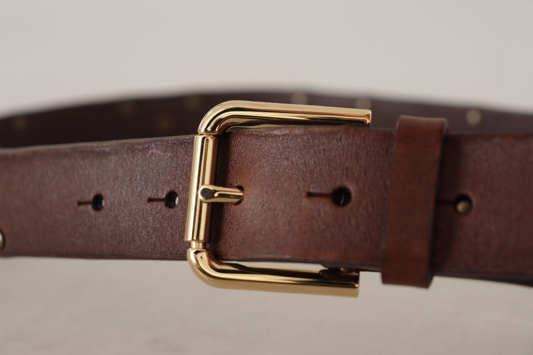 Dolce & Gabbana Elegant Leather Belt with Metal Buckle