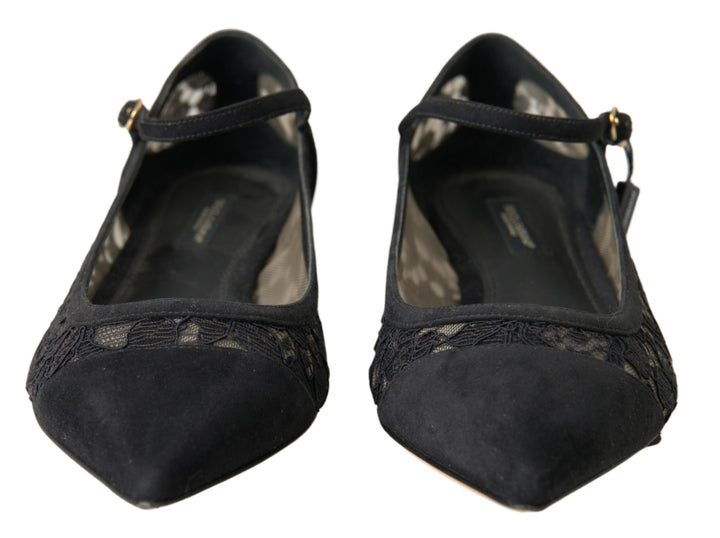 Dolce & Gabbana Elegant Black Lace Flats