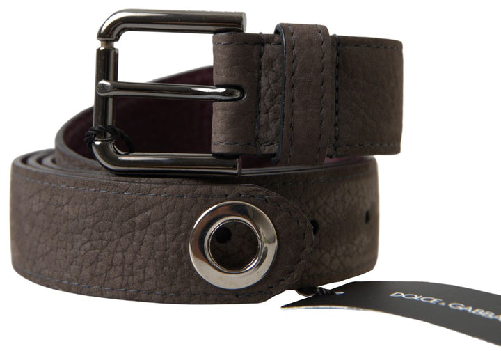 Dolce & Gabbana Elegant Brown Leather Belt with Metal Buckle