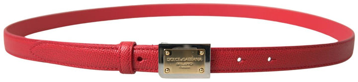 Dolce & Gabbana Elegant Red Leather Designer Belt