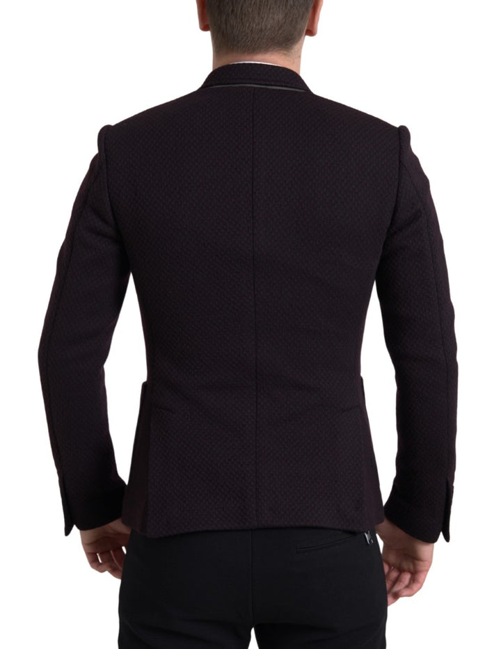 Dolce & Gabbana Elegant Purple Double Breasted Wool Blazer