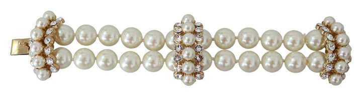 Dolce & Gabbana Elegant Faux-Pearl Crystal Bracelet