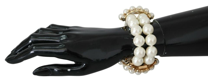 Dolce & Gabbana Elegant Faux-Pearl Crystal Bracelet