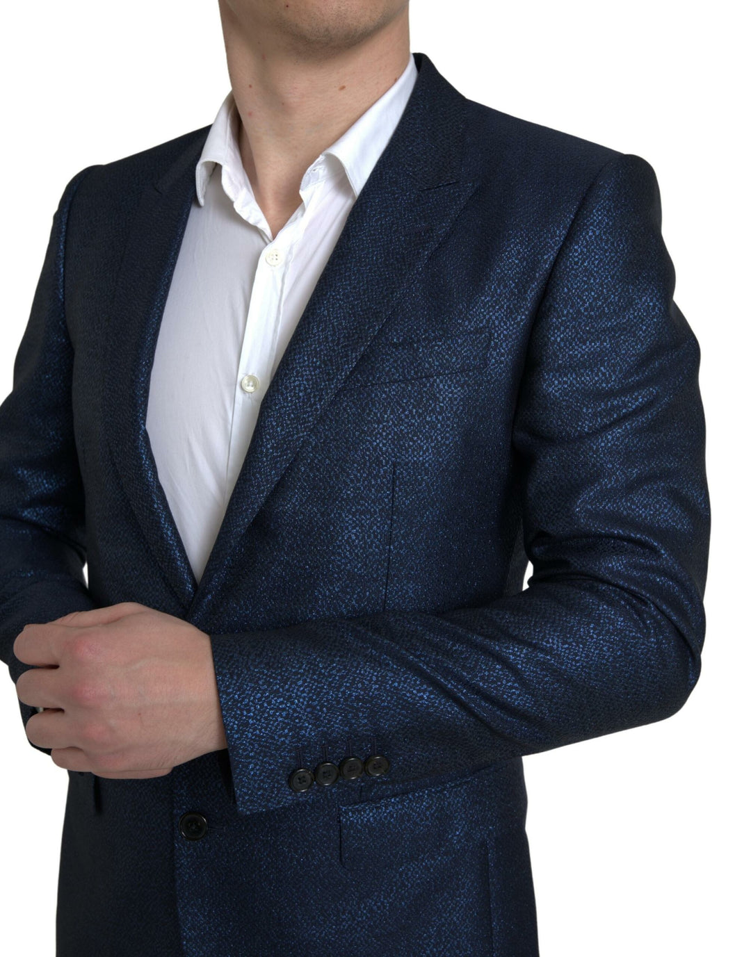 Dolce & Gabbana Metallic Blue Martini Slim Fit Suit