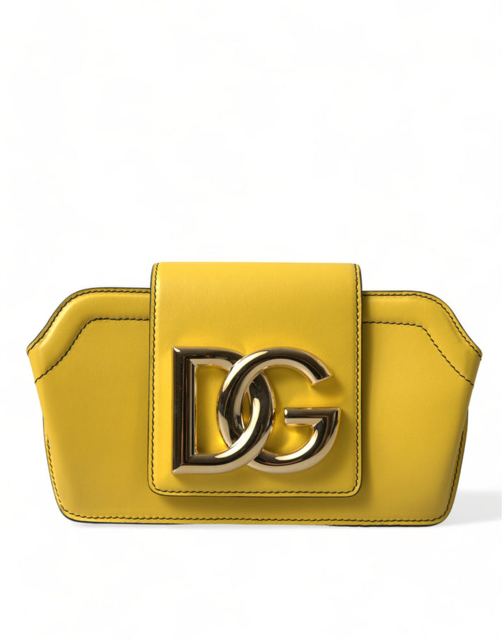 Dolce & Gabbana Exquisite Yellow Leather Eyewear Case