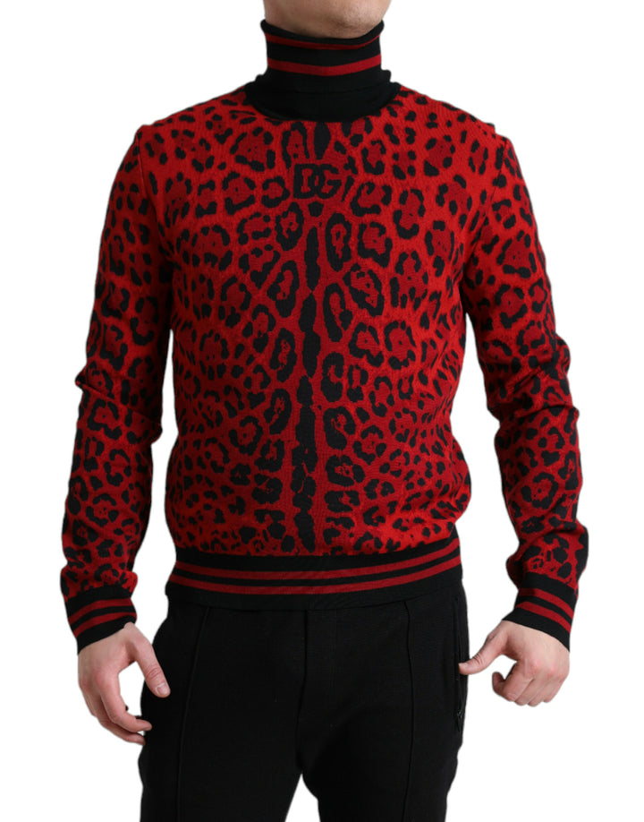 Dolce & Gabbana Elegant Leopard Turtleneck Sweater