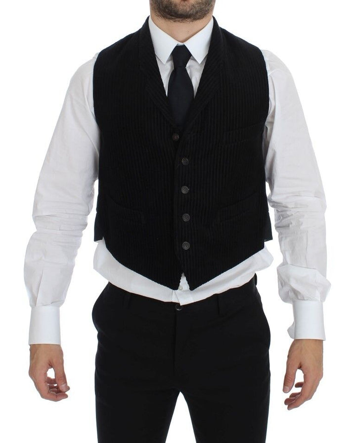 Dolce & Gabbana Elegant Black Manchester Dress Vest